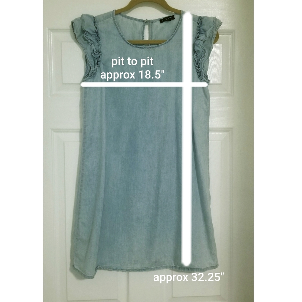 Chambray Blue Casual dress Size S S - Picture 9 of 9